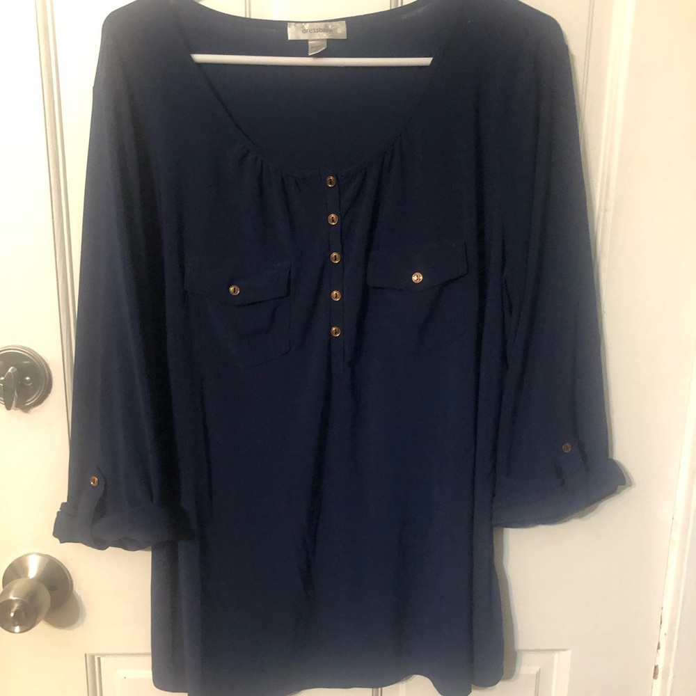 Women’s casual navy blue blouse by dress barn . 2x